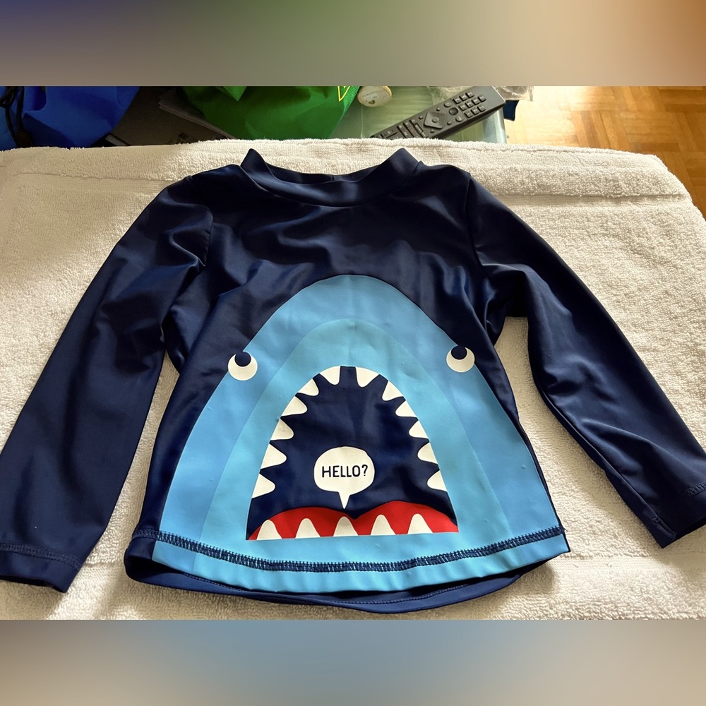 Carters Kids Shark Swim Shirt - Blue size 24mths